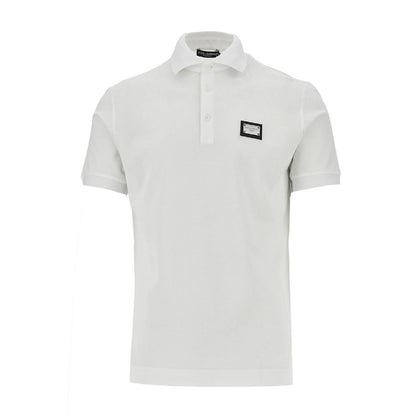 DOLCE&GABBANA Piquet polo shirt with logo plate