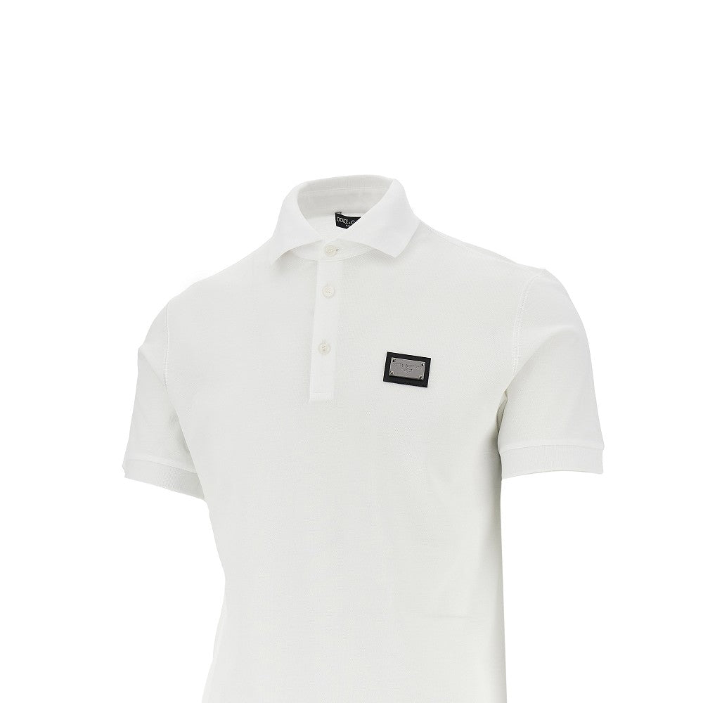 DOLCE&GABBANA Piquet polo shirt with logo plate