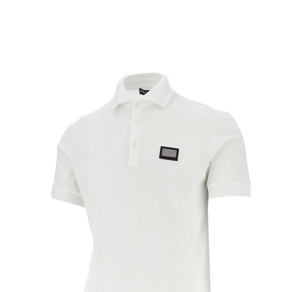 DOLCE&GABBANA Piquet polo shirt with logo plate