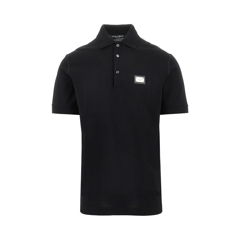 DOLCE&GABBANA Piquet polo shirt with logo plate