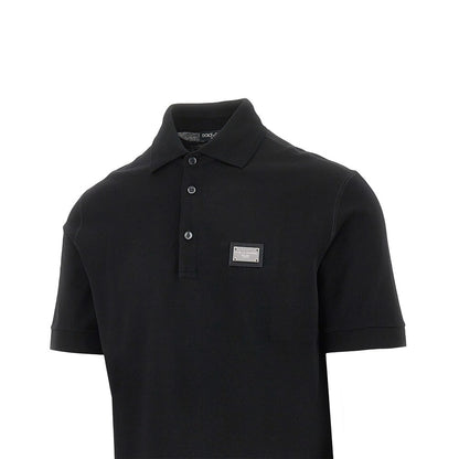 DOLCE&GABBANA Piquet polo shirt with logo plate