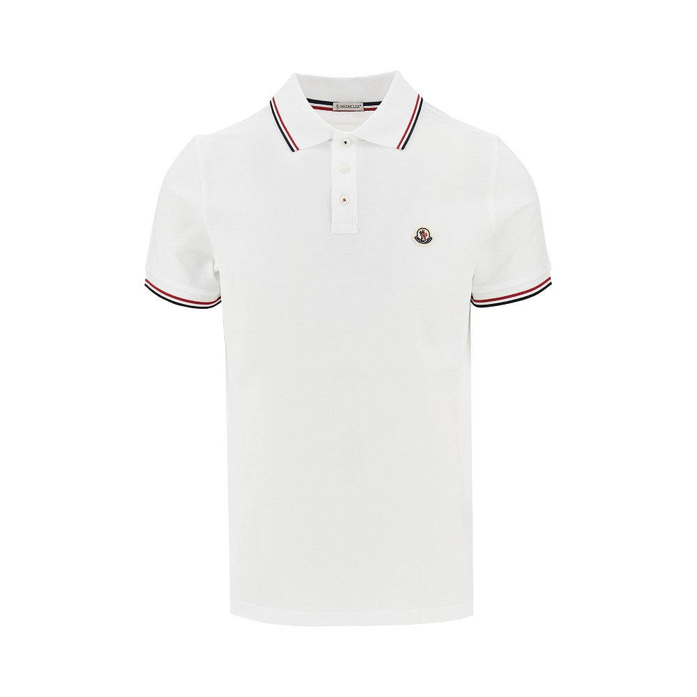 Moncler Cotton polo shirt with logo patch