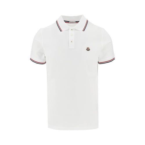 Moncler Cotton polo shirt with logo patch
