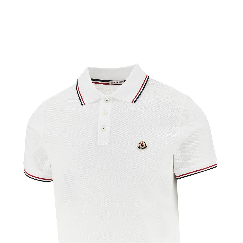 Moncler Cotton polo shirt with logo patch