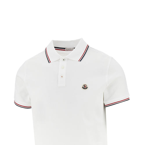 Moncler Cotton polo shirt with logo patch