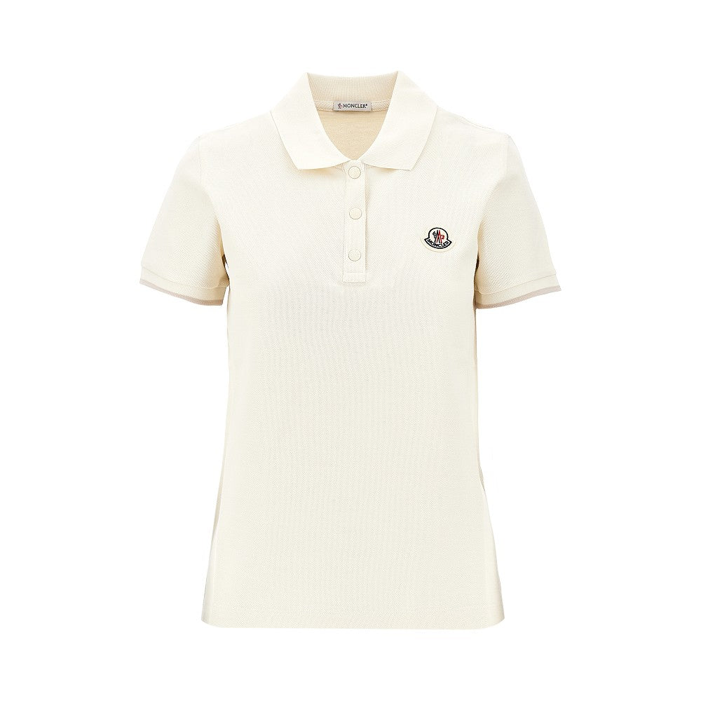 MONCLER Piquet polo shirt with logo patch