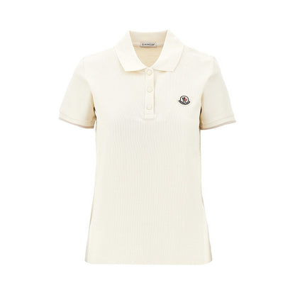 MONCLER Piquet polo shirt with logo patch