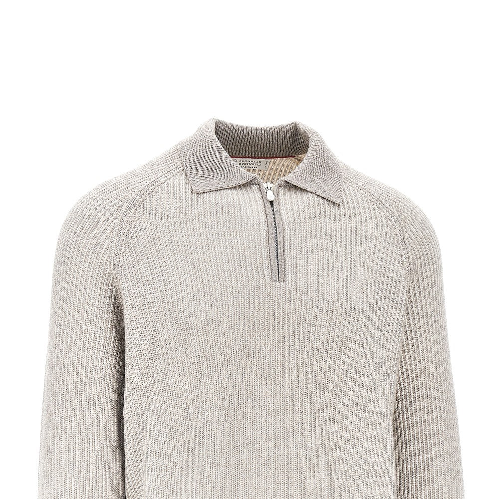BRUNELLO CUCINELLI Cashmere knit polo sweater