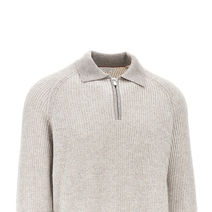 BRUNELLO CUCINELLI Cashmere knit polo sweater