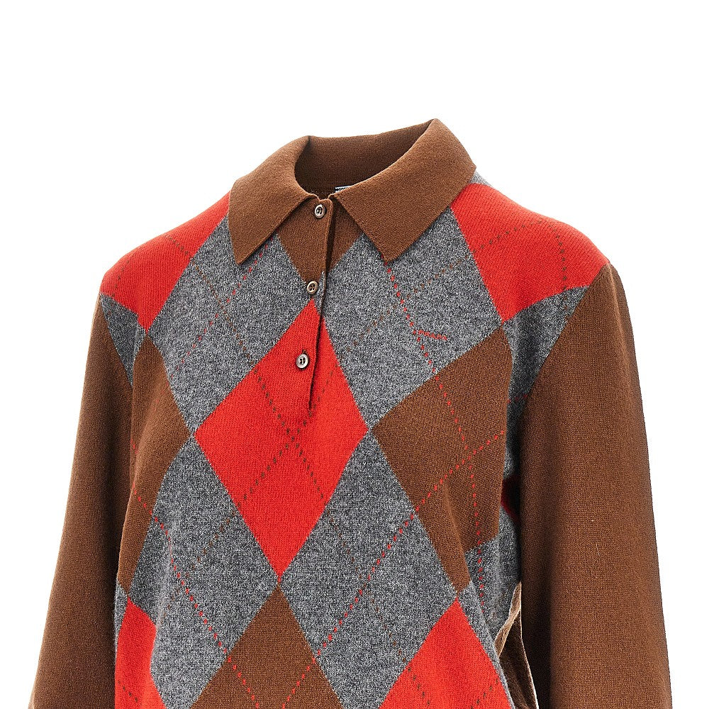 PRADA Cashmere lozenge polo sweater