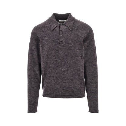 Lemaire Mouliné knitted polo shirt