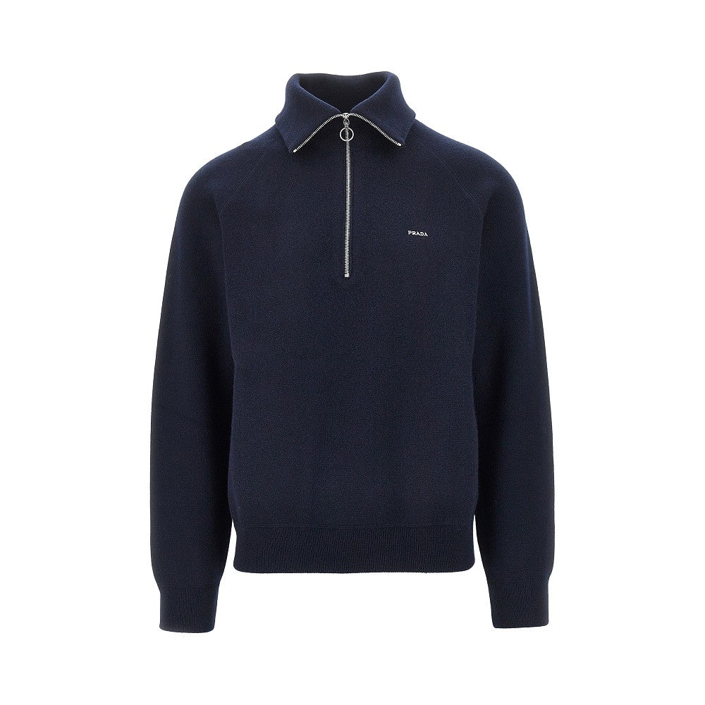 PRADA Wool and cashmere half-zip sweater