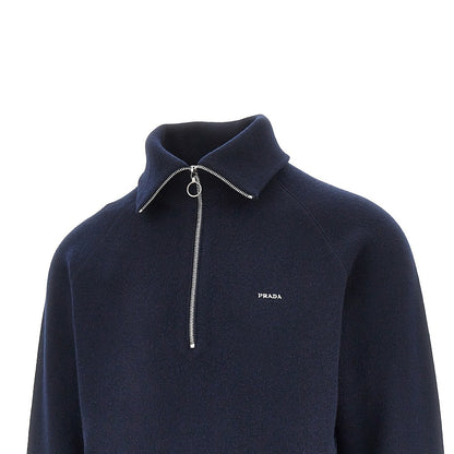 PRADA Wool and cashmere half-zip sweater