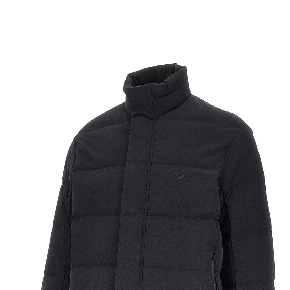 EMPORIO ARMANI Quilted nylon downjacket with Eagle logo