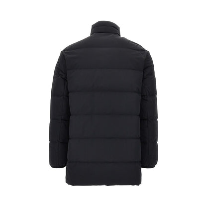 EMPORIO ARMANI Quilted nylon downjacket with Eagle logo