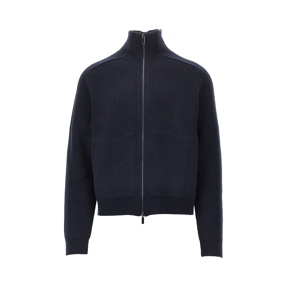 Emporio Armani Wool cardigan with zip closure