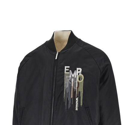 EMPORIO ARMANI Nylon bomber jacket with logo embroidery