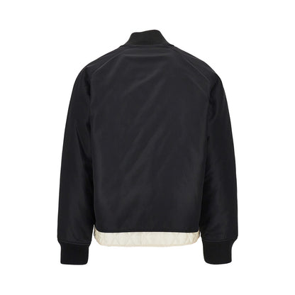 EMPORIO ARMANI Nylon bomber jacket with logo embroidery