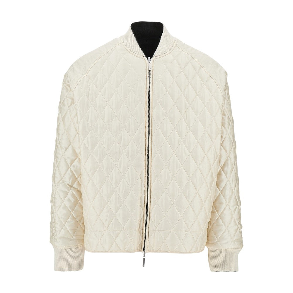 EMPORIO ARMANI Nylon bomber jacket with logo embroidery