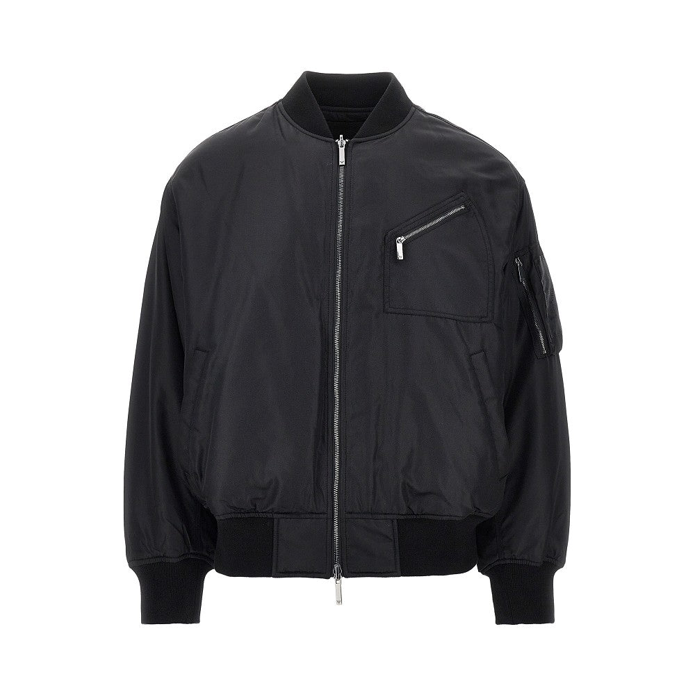 EMPORIO ARMANI Nylon bomber jacket with logo patch
