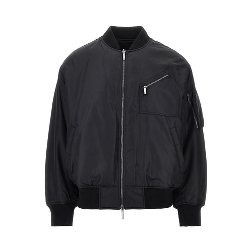 EMPORIO ARMANI Nylon bomber jacket with logo patch
