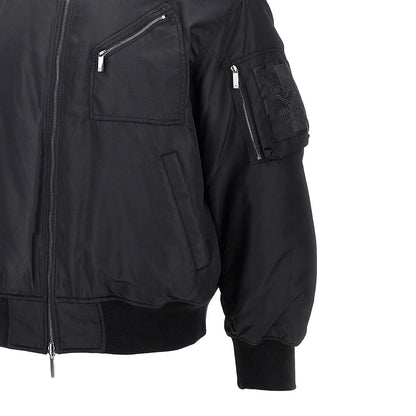 EMPORIO ARMANI Nylon bomber jacket with logo patch