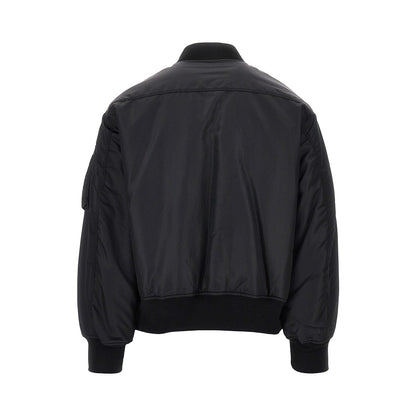 EMPORIO ARMANI Nylon bomber jacket with logo patch