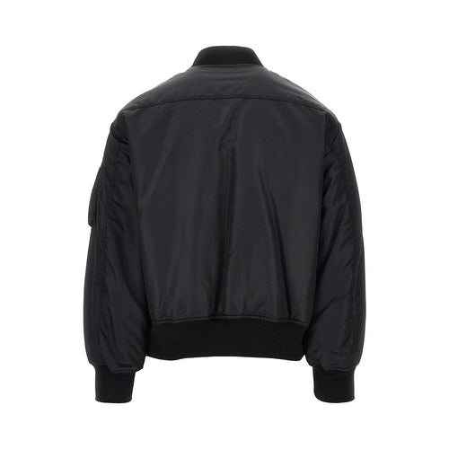 EMPORIO ARMANI Nylon bomber jacket with logo patch