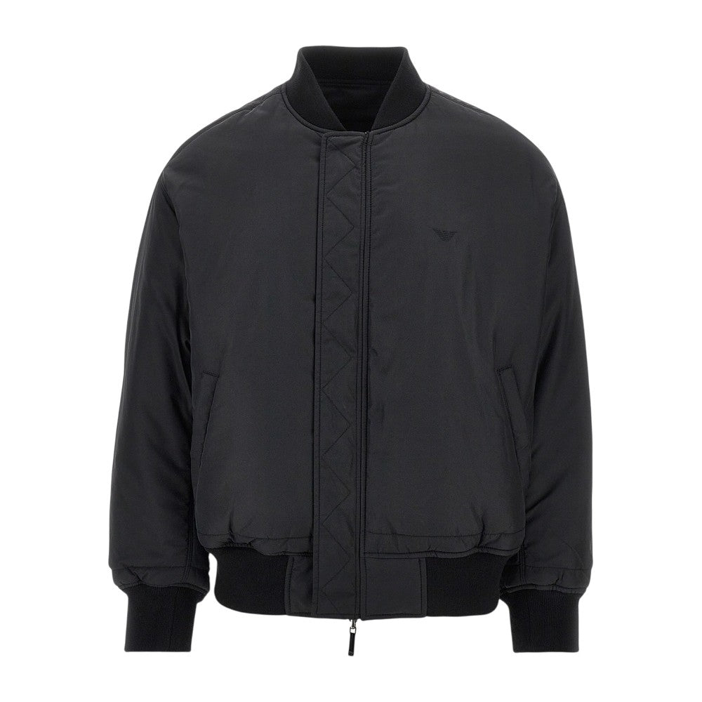 EMPORIO ARMANI Nylon bomber jacket with logo patch