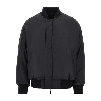 EMPORIO ARMANI Nylon bomber jacket with logo patch