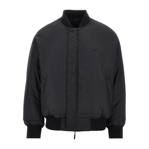 EMPORIO ARMANI Nylon bomber jacket with logo patch