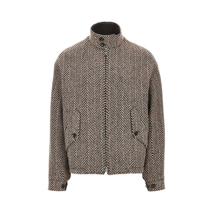EMPORIO ARMANI Knitted blouson with chevron motif