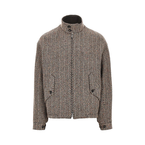 EMPORIO ARMANI Knitted blouson with chevron motif