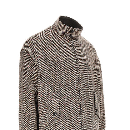 EMPORIO ARMANI Knitted blouson with chevron motif