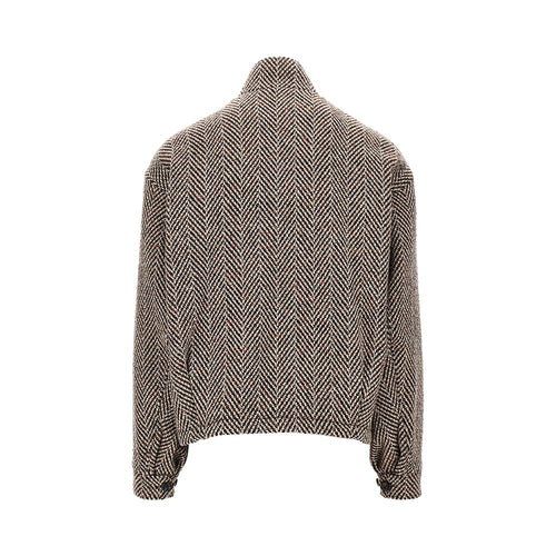 EMPORIO ARMANI Knitted blouson with chevron motif