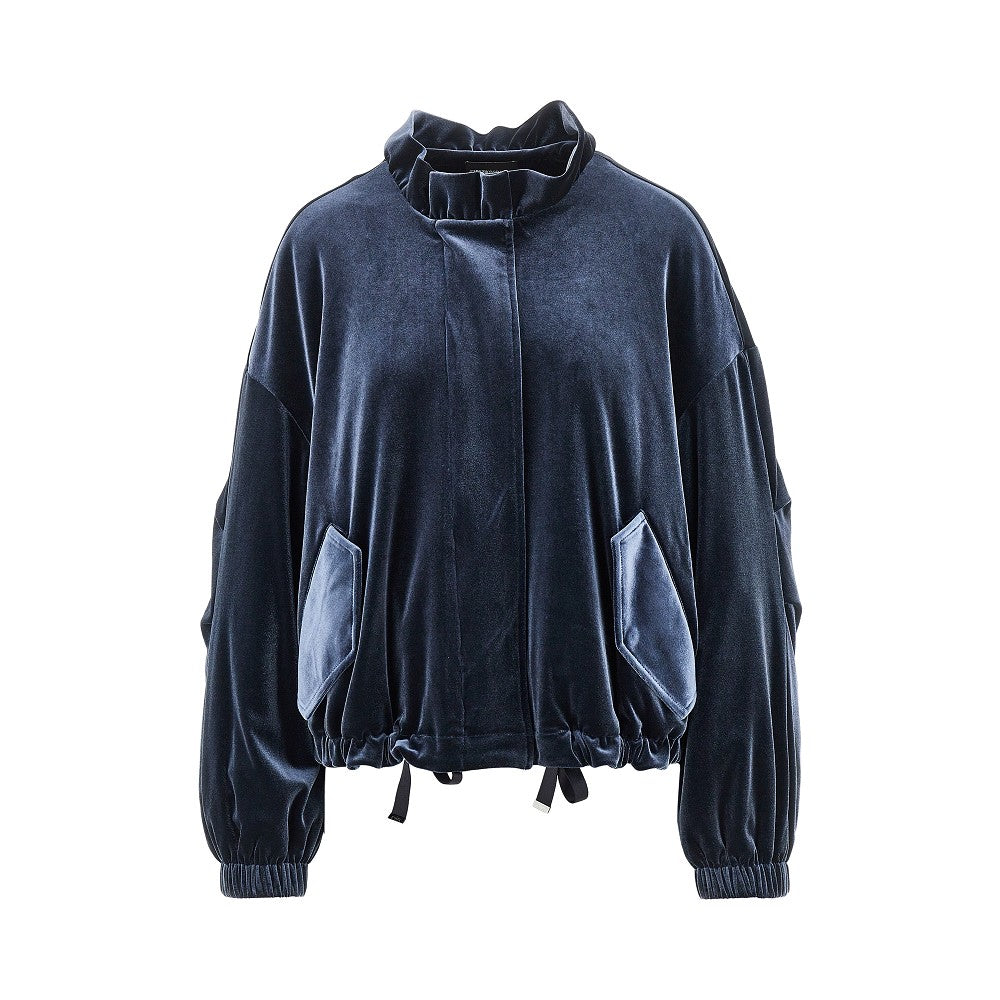 EMPORIO ARMANI Chenille blouson jacket with gathered neck
