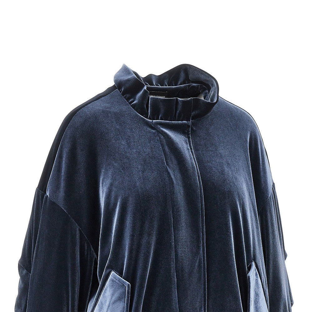 EMPORIO ARMANI Chenille blouson jacket with gathered neck