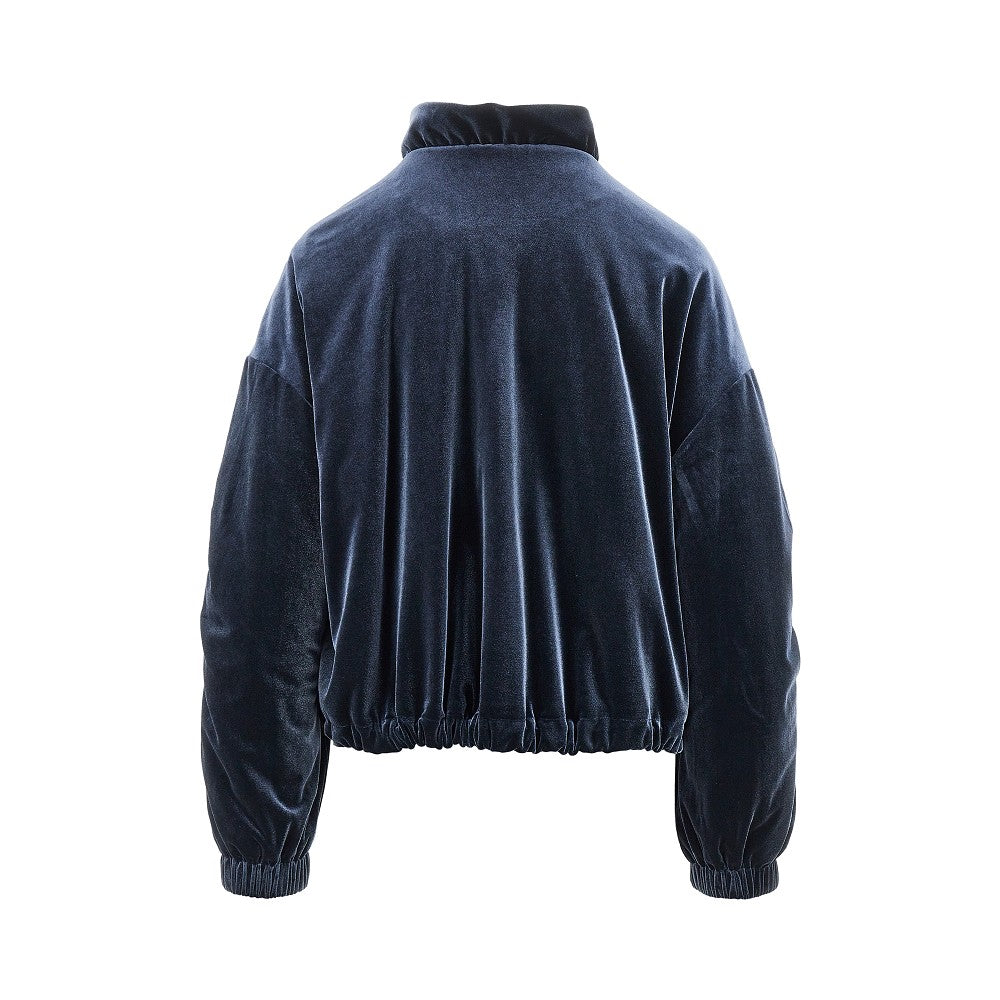 EMPORIO ARMANI Chenille blouson jacket with gathered neck