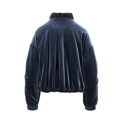 EMPORIO ARMANI Chenille blouson jacket with gathered neck