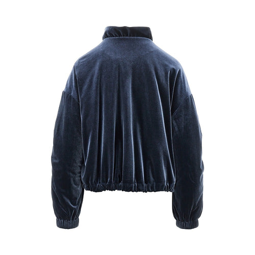 EMPORIO ARMANI Chenille blouson jacket with gathered neck
