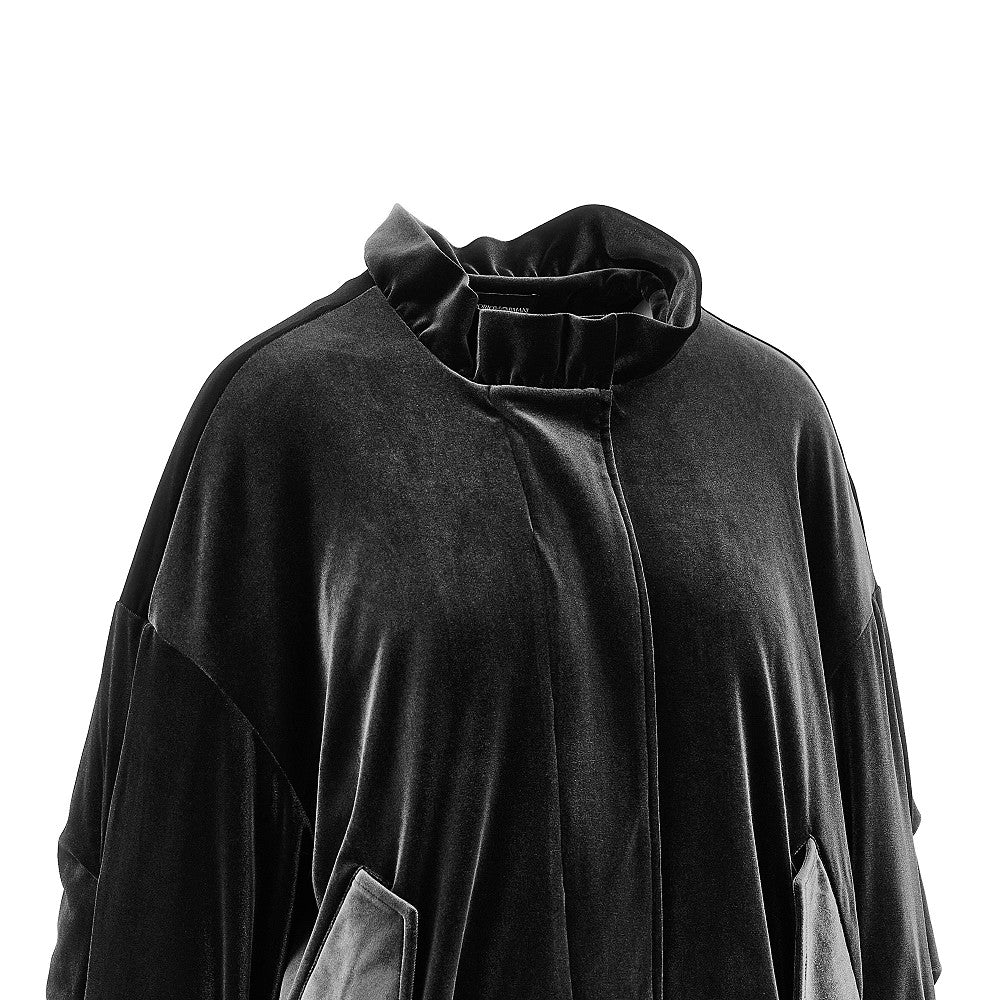 EMPORIO ARMANI Chenille blouson jacket with gathered neck