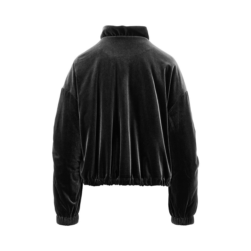 EMPORIO ARMANI Chenille blouson jacket with gathered neck
