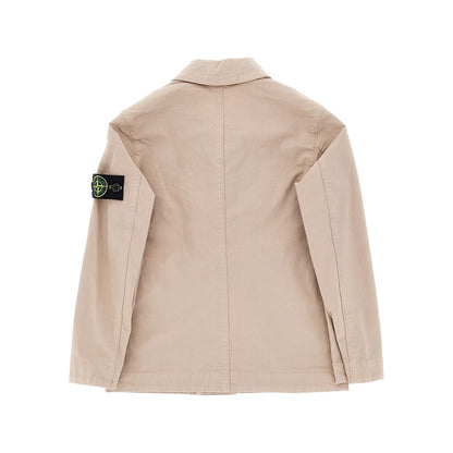 STONE ISLAND Stretch cotton shirt jacket with logo badge