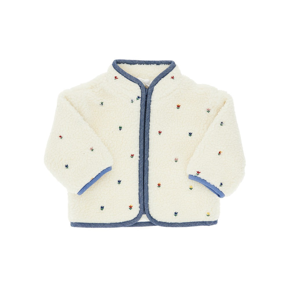 STELLA MCCARTNEY Teddy jacket with embroidered flowers