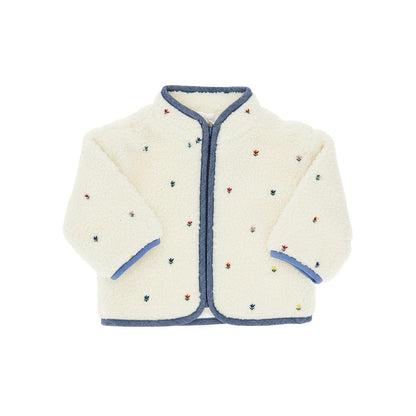 STELLA MCCARTNEY Teddy jacket with embroidered flowers