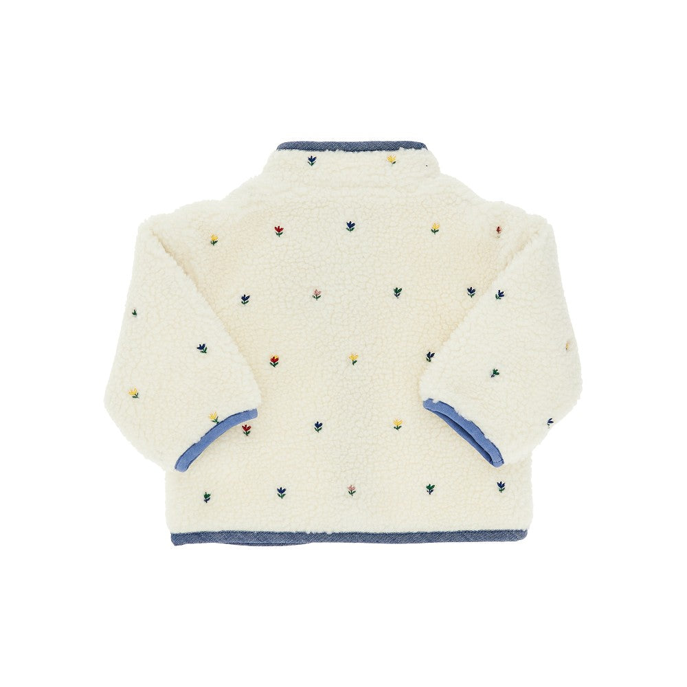 STELLA MCCARTNEY Teddy jacket with embroidered flowers