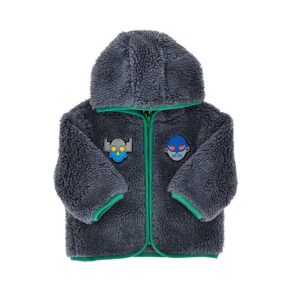 STELLA MCCARTNEY Robot patches fleece full-zip hoodie