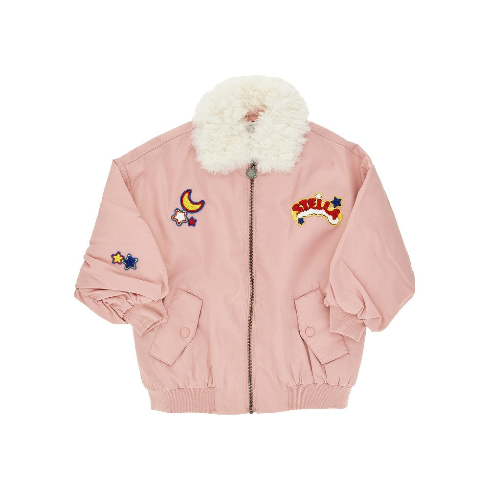 STELLA MCCARTNEY Technical twill bomber with terry patces
