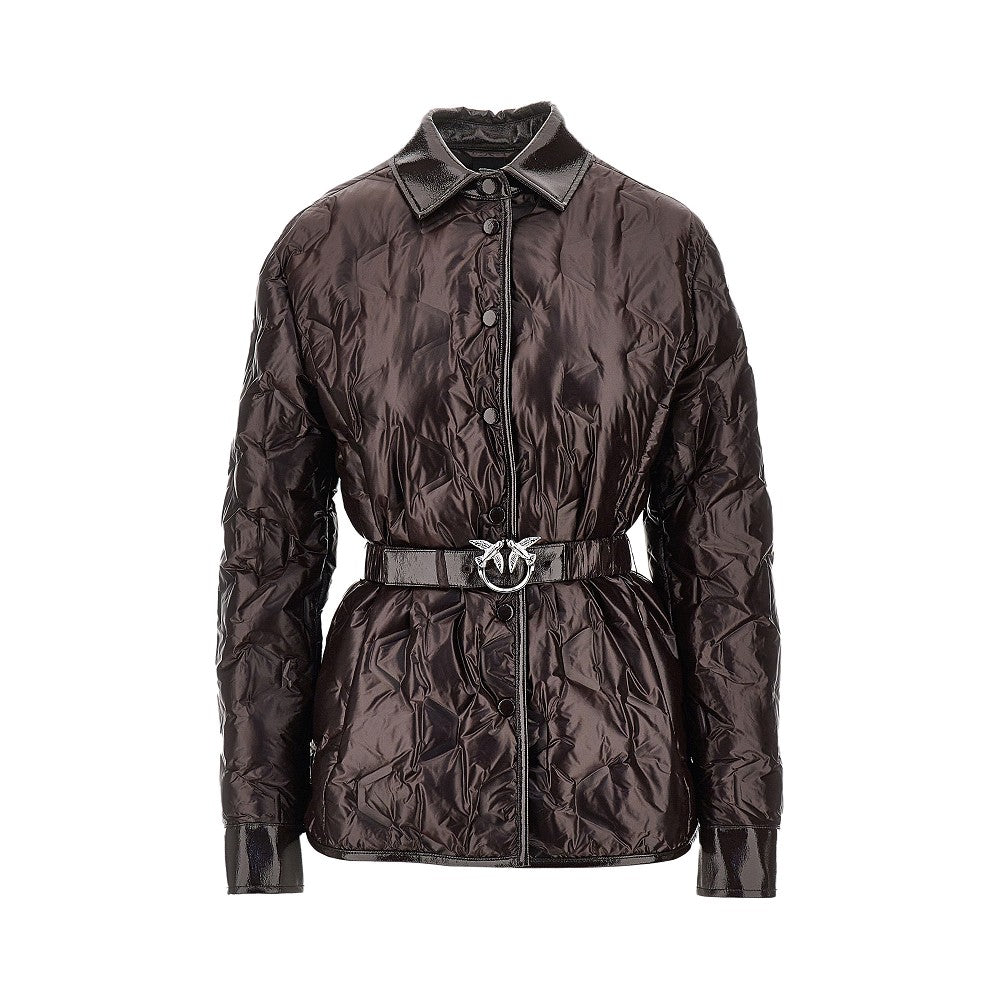 PINKO Padded nylon jacket with belt