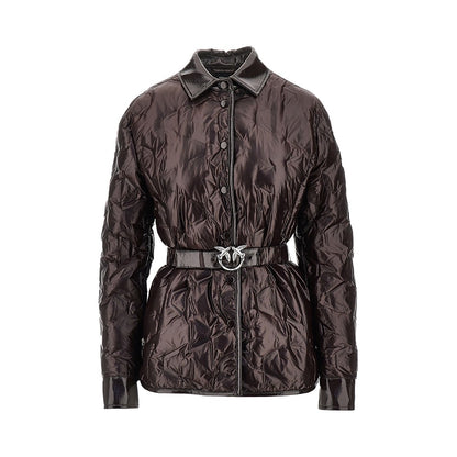 PINKO Padded nylon jacket with belt
